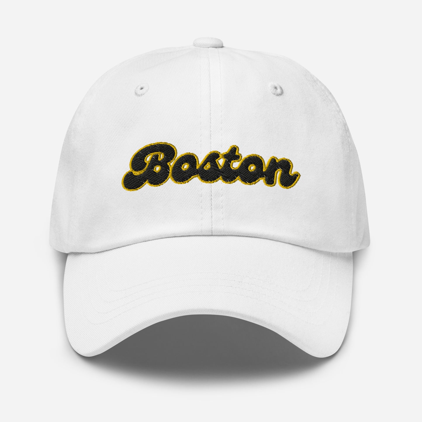 Retro Black and Gold Boston Script Hat