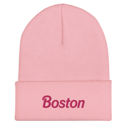 Pink Boston Cuffed Beanie