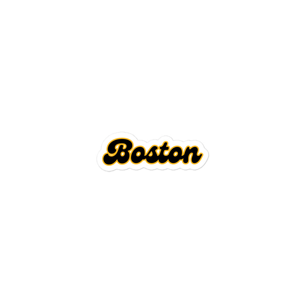 Boston Black and Gold Retro Sticker