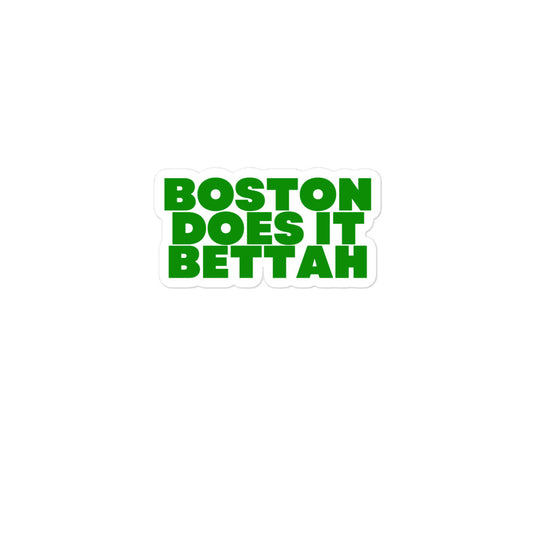 Boston Does It Bettah Sticker (Green & White)