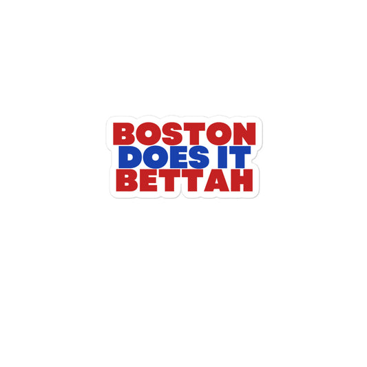 Boston Does It Bettah Sticker (Red & Blue)