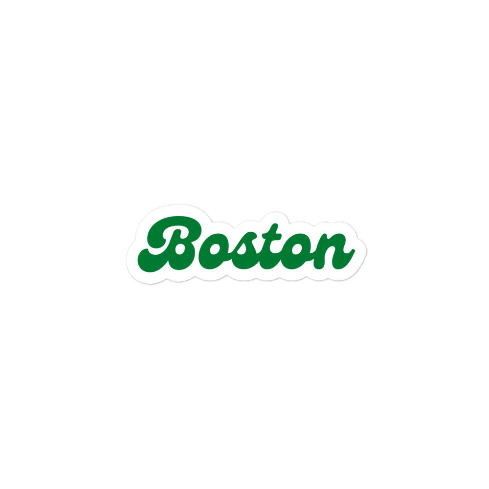 Boston Green and White Retro Sticker