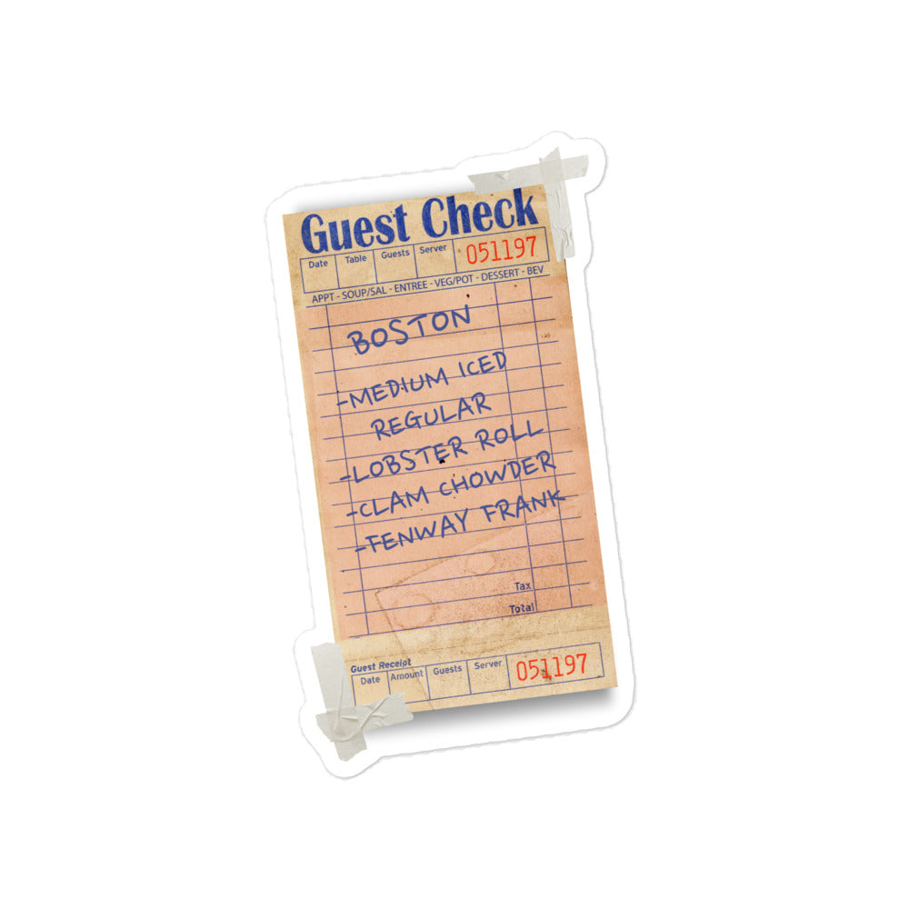 Boston Guest Check Stickers