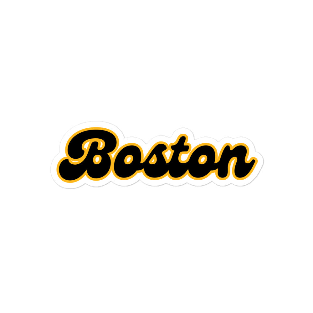 Boston Black and Gold Retro Sticker