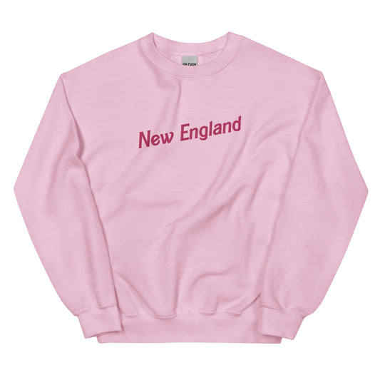 Pink New England Embroidered Crewneck