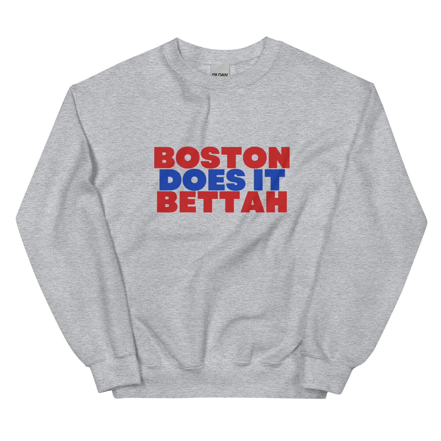 Boston Does It Bettah Crewneck (Red & Blue)