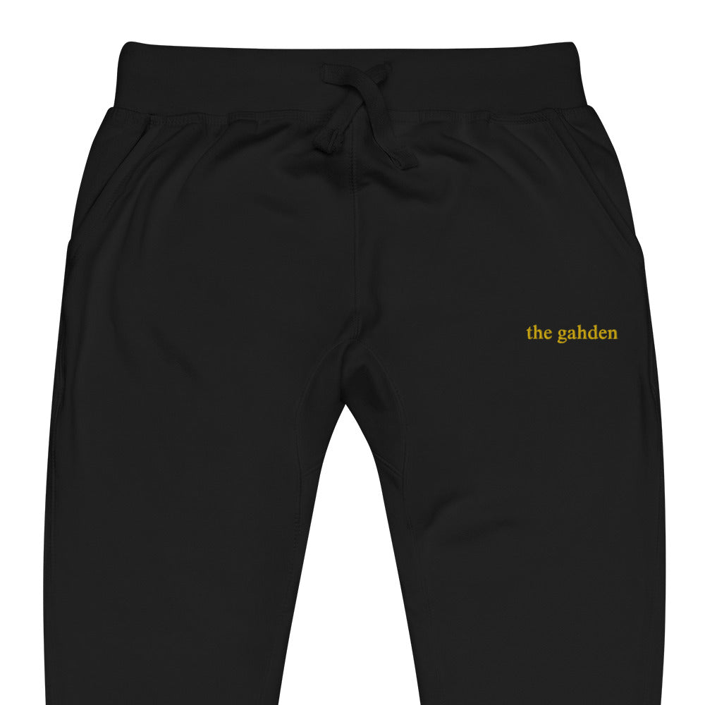 The Gahden Unisex Fleece Sweatpants (Black & Gold)