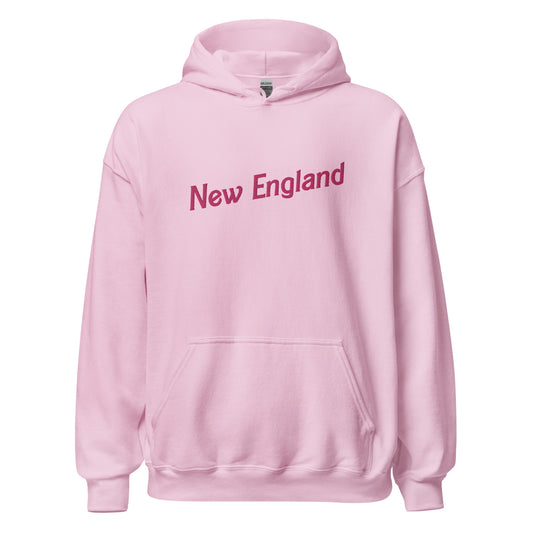 Pink New England Embroidered Hoodie