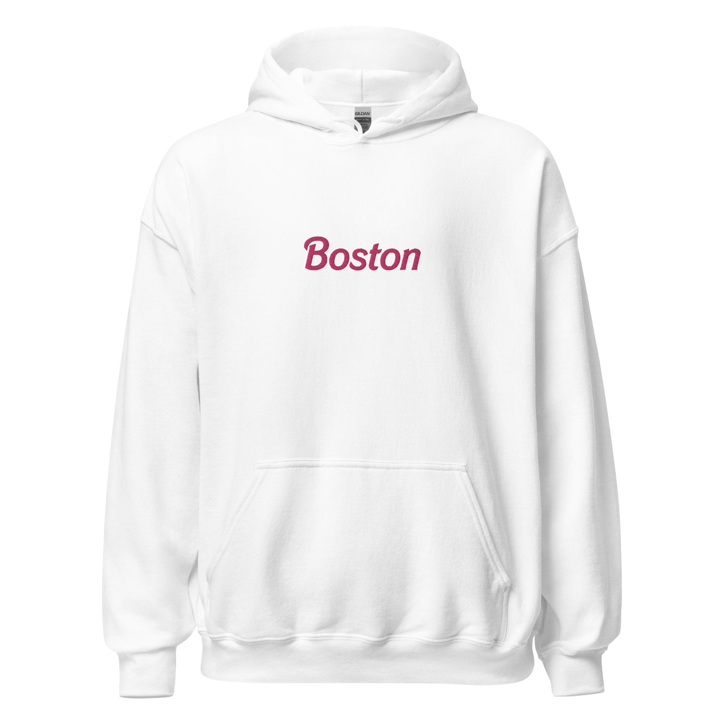 Pink Boston Embroidered Hoodie