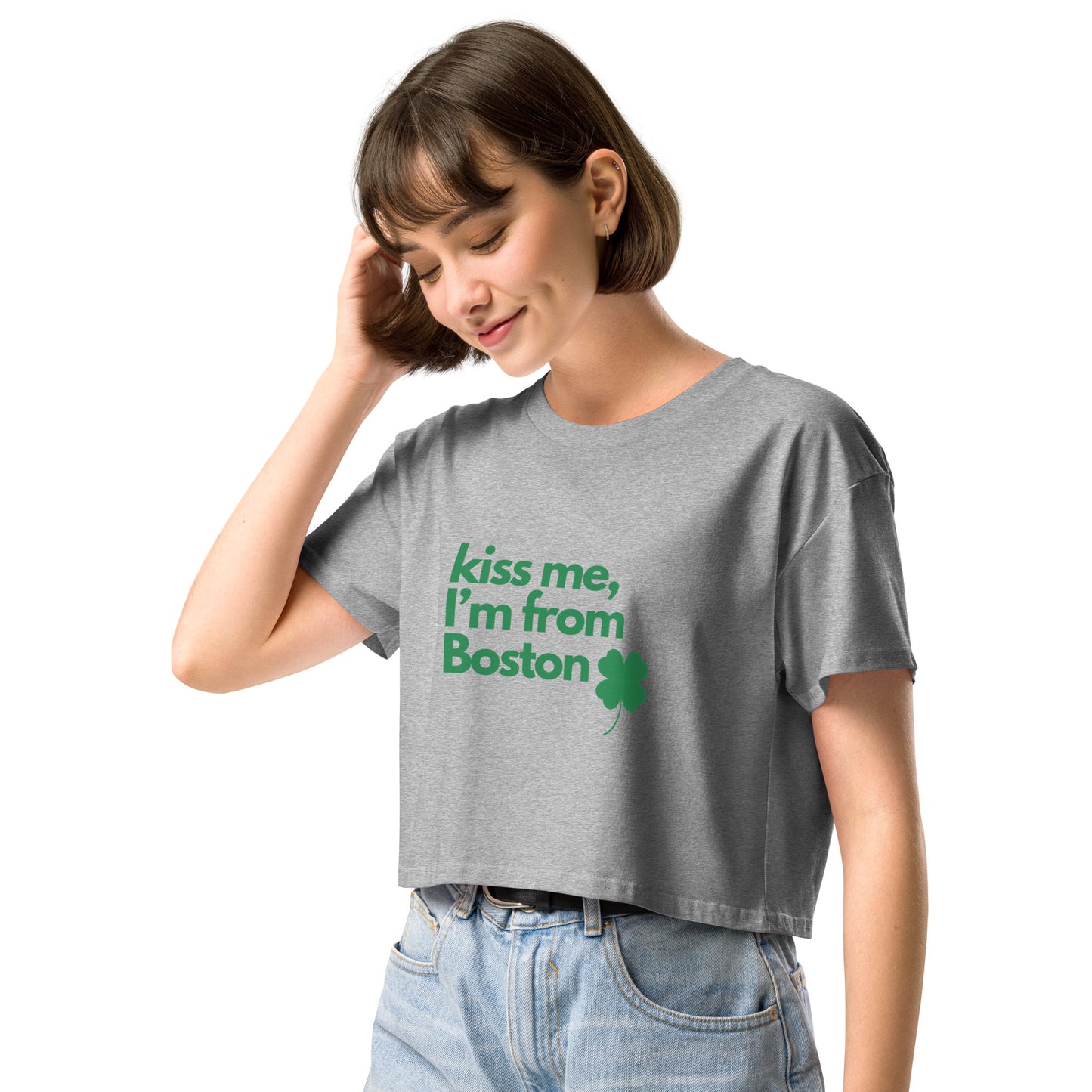 Kiss me, I'm from Boston Women’s crop top